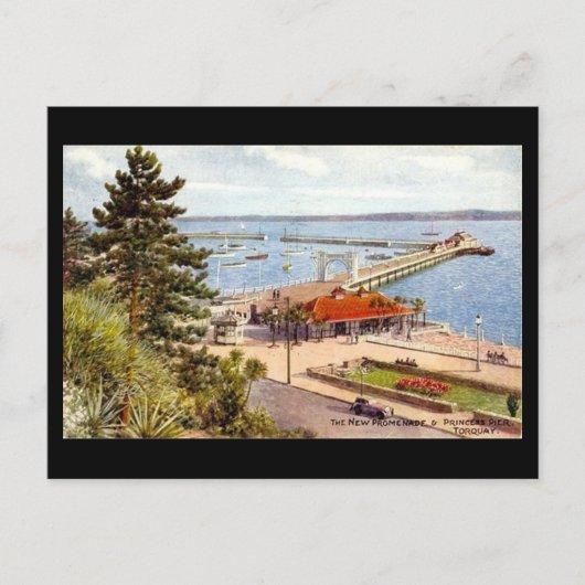 Oud Briefkaart - De pier, Torquay (Voorkant)