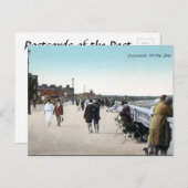 Oud Briefkaart - De promenade, Whitley Bay (Voorkant / Achterkant)
