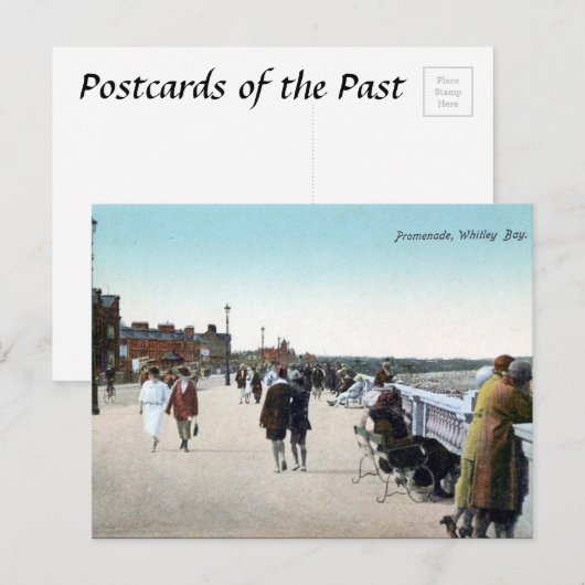 Oud Briefkaart - De promenade, Whitley Bay (Voorkant / Achterkant)