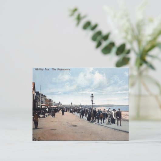 Oud Briefkaart - De promenade, Whitley Bay (Staand voorkant)