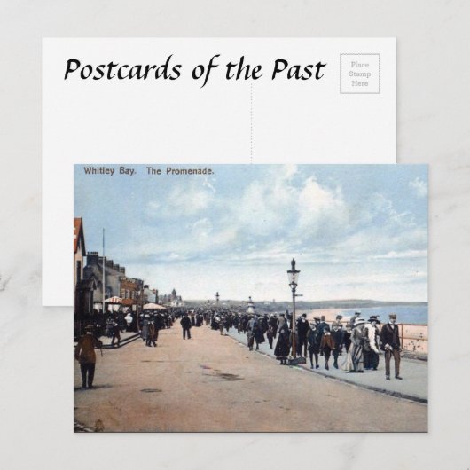 Oud Briefkaart - De promenade, Whitley Bay (Voorkant / Achterkant)