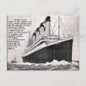 Oud Briefkaart - de Steamer "Titanic". (Voorkant)