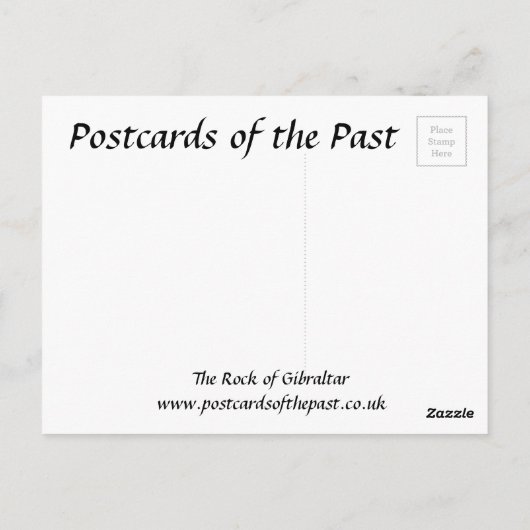 Oud Briefkaart - De steen van Gibraltar (Achterkant)