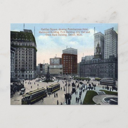 Oud Briefkaart - Detroit, Michigan (Voorkant)