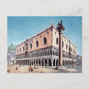 Oud Briefkaart - Doge's Palace, Venetië