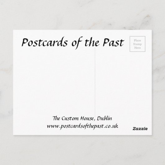Oud Briefkaart - Douane House, Dublin (Achterkant)