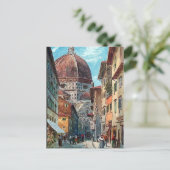 Oud Briefkaart - Duomo, Florence, Italië (Staand voorkant)