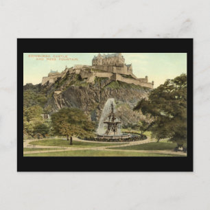 Oud Briefkaart, Edinburgh Castle en Ross Fountain Briefkaart