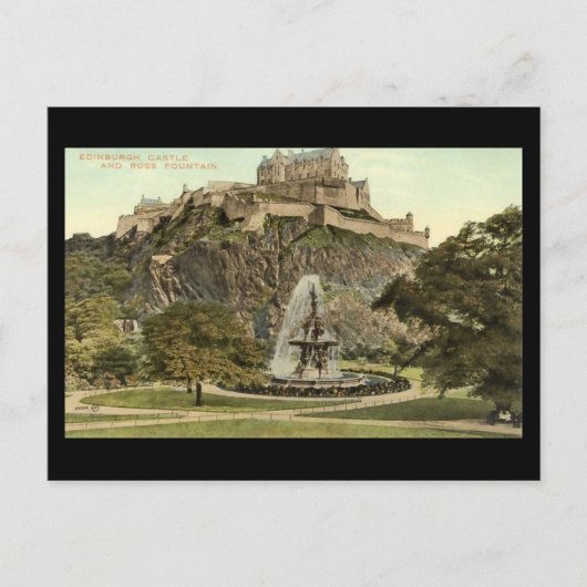 Oud Briefkaart, Edinburgh Castle en Ross Fountain Briefkaart (Voorkant)