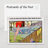 Oud Briefkaart - een Comic Tennis Briefkaart (Voorkant / Achterkant)