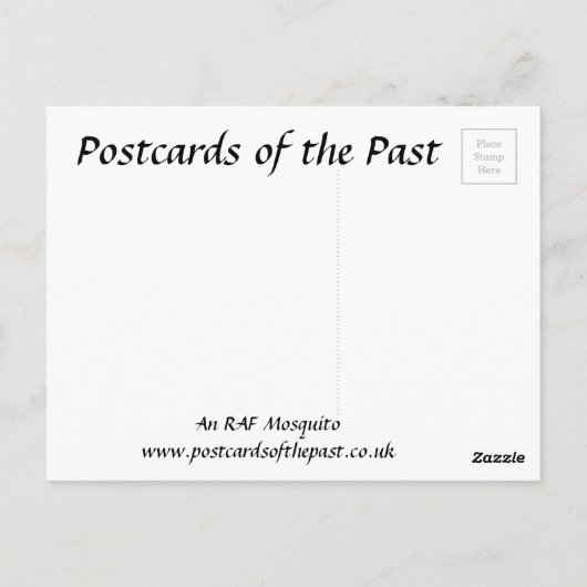 Oud Briefkaart - een RAF Mosquito (Achterkant)