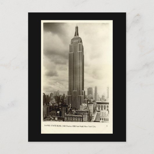 Oud Briefkaart, Empire State Building, New York Ci Briefkaart (Voorkant)