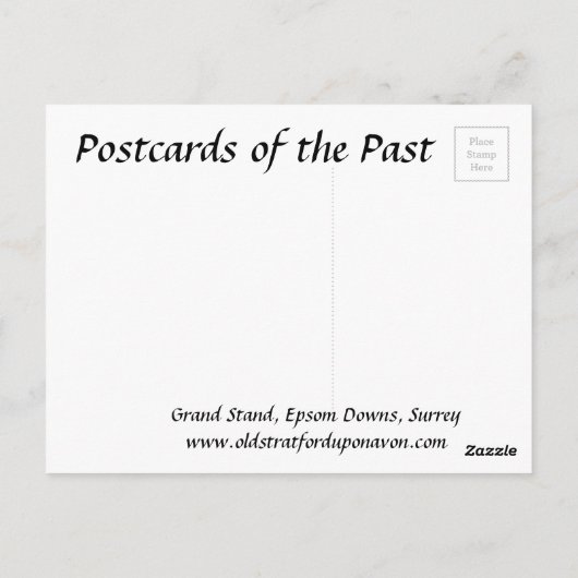 Oud Briefkaart - Epsom Downs Racecursus, Surrey (Achterkant)