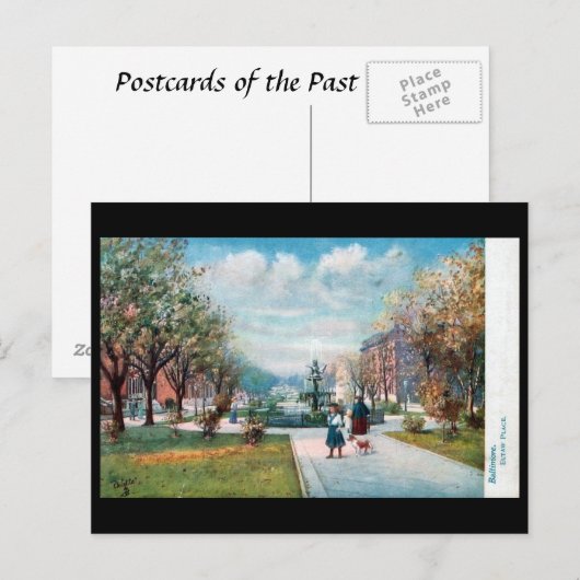 Oud Briefkaart - Eutaw Place, Baltimore, Md (Voorkant / Achterkant)