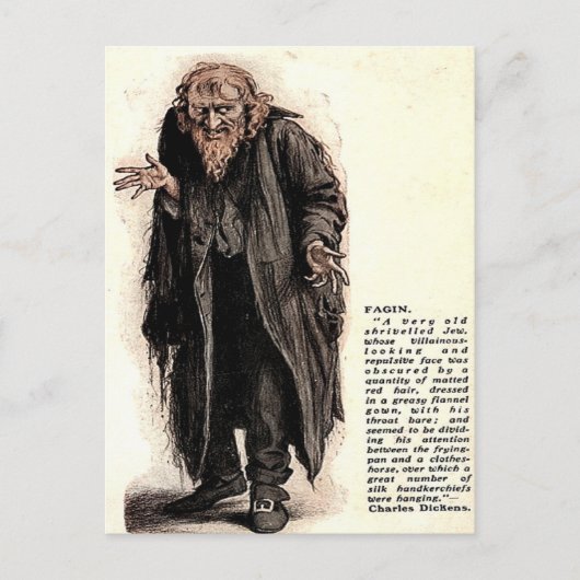 Oud Briefkaart - Fagin van "Oliver Twist" (Voorkant)