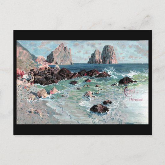 Oud Briefkaart - Faraglioni, Capri, Italië (Voorkant)