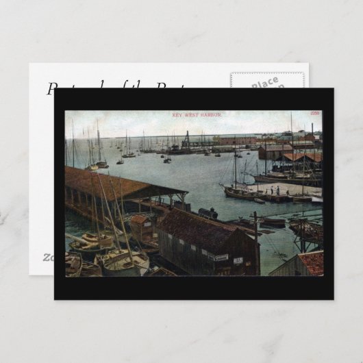 Oud Briefkaart - Florida, Key West Harbour (Voorkant / Achterkant)