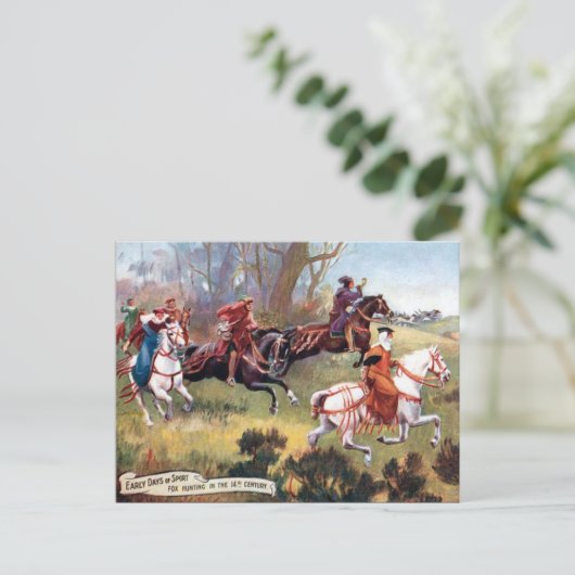 Oud Briefkaart - Fox Hunting (Staand voorkant)