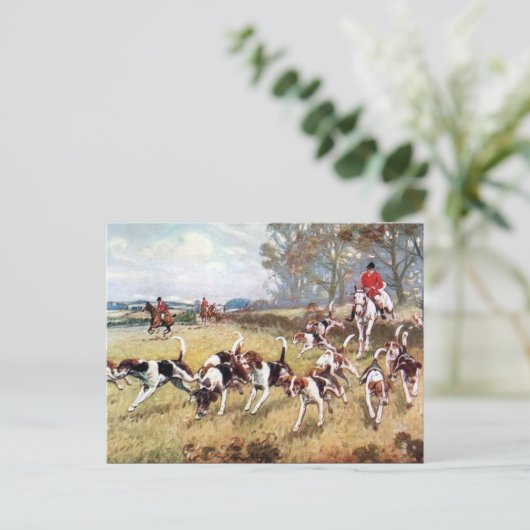 Oud Briefkaart - Fox Hunting (Staand voorkant)