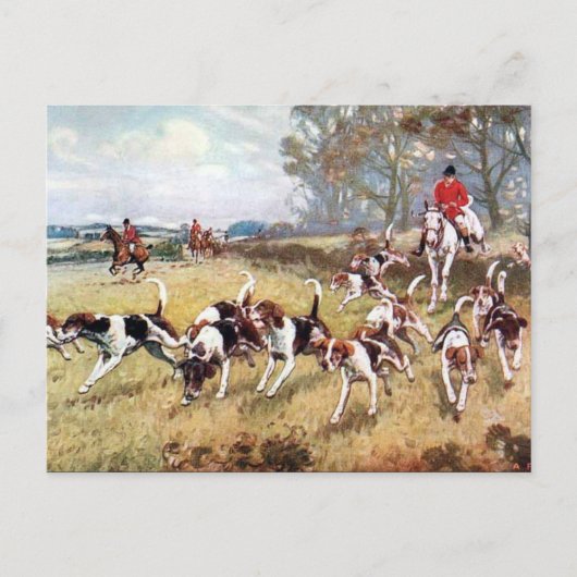 Oud Briefkaart - Fox Hunting (Voorkant)