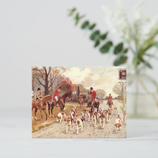 Oud Briefkaart - Fox Hunting (Staand voorkant)