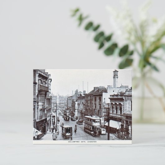 Oud Briefkaart - Gallowtree Gate, Leicester (Staand voorkant)