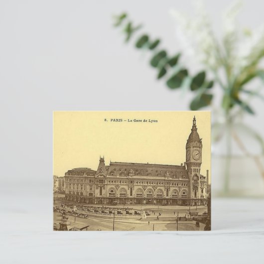 Oud Briefkaart - Gare de Lyon, Parijs (Staand voorkant)