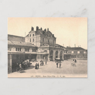 Oud Briefkaart - Gare Dijon-Ville, Dijon, Frankrij