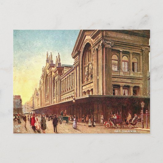 Oud Briefkaart - Gare du Nord, Parijs (Voorkant)