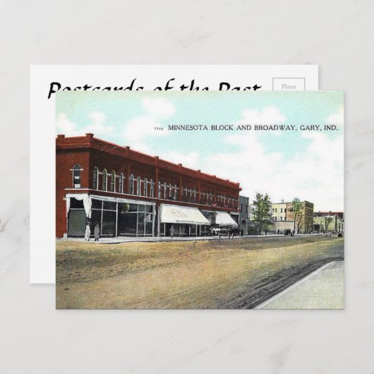 Oud Briefkaart - Gary, Indiana, VS (Voorkant / Achterkant)