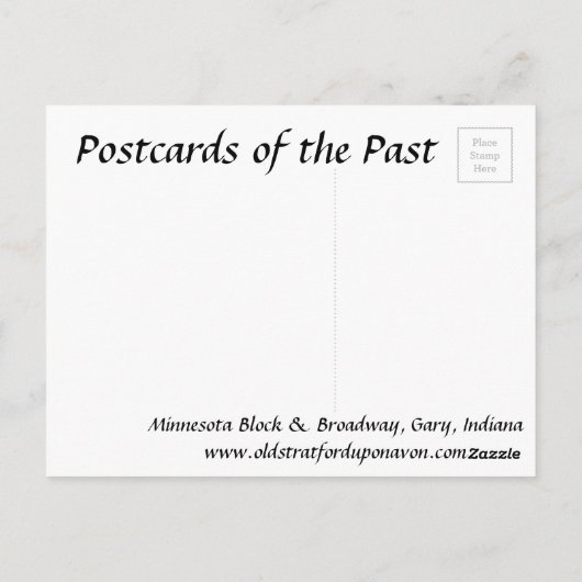 Oud Briefkaart - Gary, Indiana, VS (Achterkant)