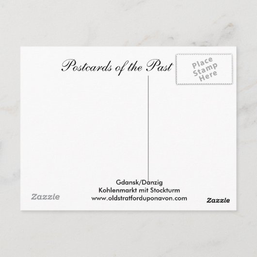Oud Briefkaart, Gdansk/Danzig - Kohlenmarkt Briefkaart (Achterkant)