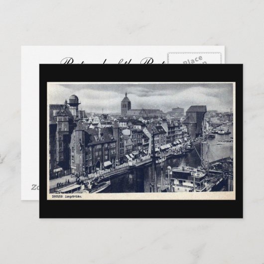 Oud Briefkaart, Gdansk/Danzig - Langebrucke Briefkaart (Voorkant / Achterkant)