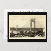 Oud Briefkaart, George Washington Bridge, New York Briefkaart (Voorkant / Achterkant)