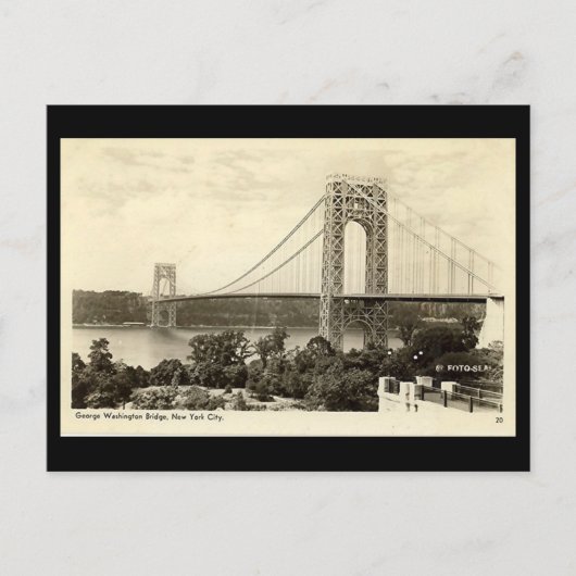 Oud Briefkaart, George Washington Bridge, New York Briefkaart (Voorkant)