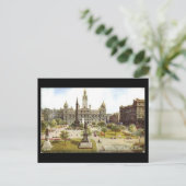 Oud Briefkaart, Glasgow, George Square Briefkaart (Staand voorkant)