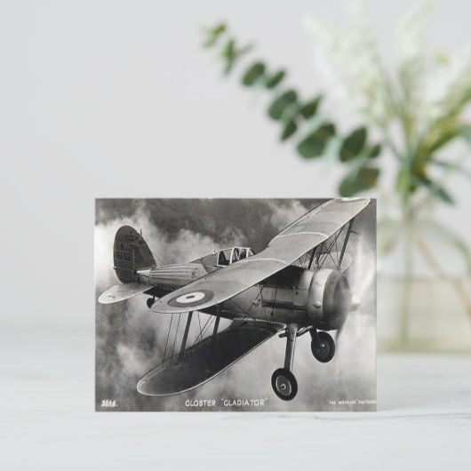 Oud Briefkaart - Gloster "Gladiator" (Staand voorkant)