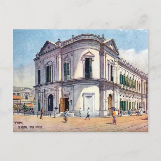 Oud Briefkaart - GPO, Penang, Maleisië (Voorkant)