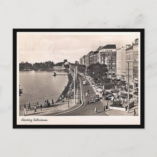 Oud Briefkaart - Hamburg, Ballindamm (Voorkant)