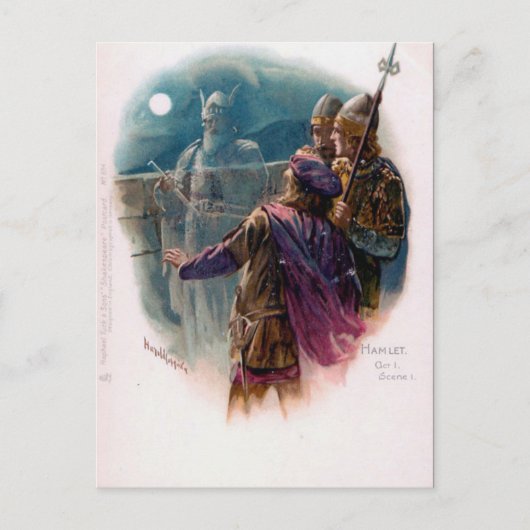 Oud Briefkaart - "Hamlet", Shakespeare. (Voorkant)