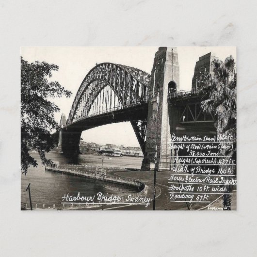 Oud Briefkaart - Harbour Bridge, Sydney, NSW (Voorkant)
