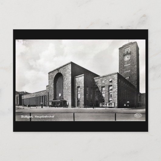 Oud Briefkaart - Hauptbahnhof, Stuttgart (Voorkant)
