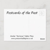 Oud Briefkaart - Haweker "orkaan"-vechtster (Achterkant)