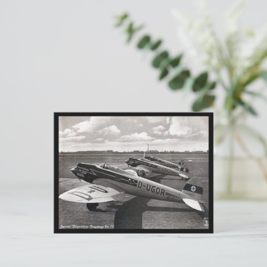 Oud Briefkaart - Heinkel He-70's. (Staand voorkant)