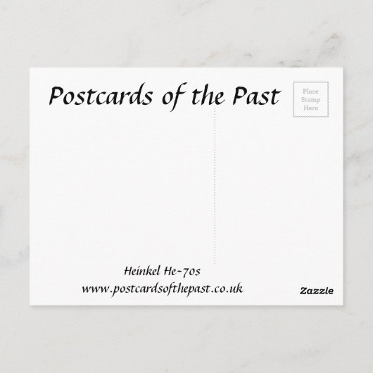 Oud Briefkaart - Heinkel He-70's. (Achterkant)