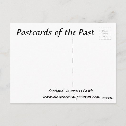 Oud Briefkaart - het Kasteel van Inverness, (Achterkant)