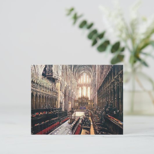 Oud Briefkaart - Het koor, de Ely Cathedraal (Staand voorkant)