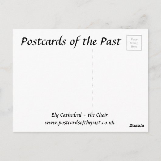 Oud Briefkaart - Het koor, de Ely Cathedraal (Achterkant)