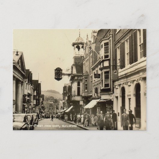 Oud Briefkaart - High St, Guildford, Surrey (Voorkant)