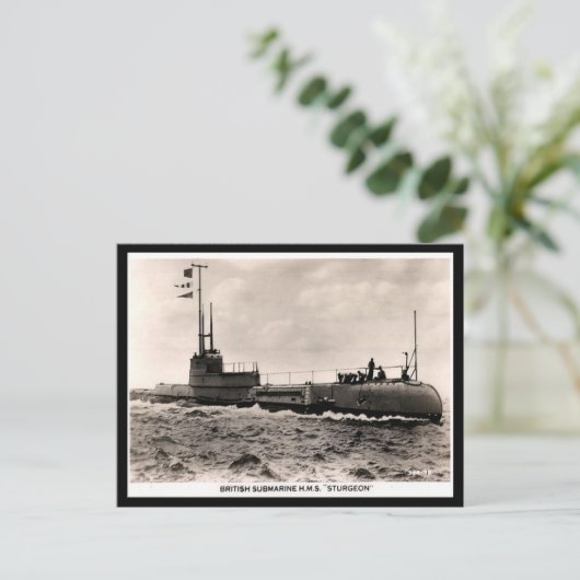 Oud Briefkaart - HM onderzeeër "Sturgeon" (Staand voorkant)